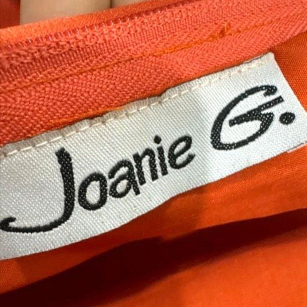 Vintage Orange Halter Evening Gown Women's Size 2 Embellished Glam Formal Dress - Picture 10 of 16